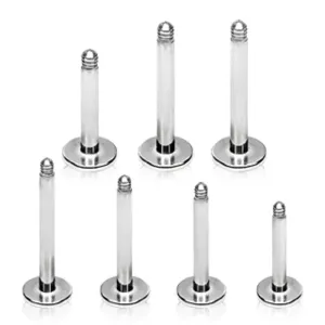 10pcs Package of 316L Surgical Steel Threaded Labret Bars