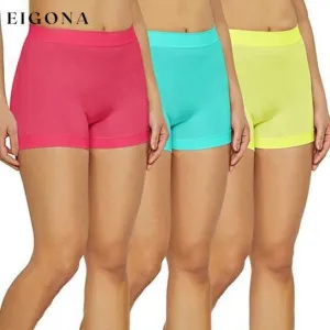 3-Pack: Women's 12" Seamless Leggings Biker Shorts