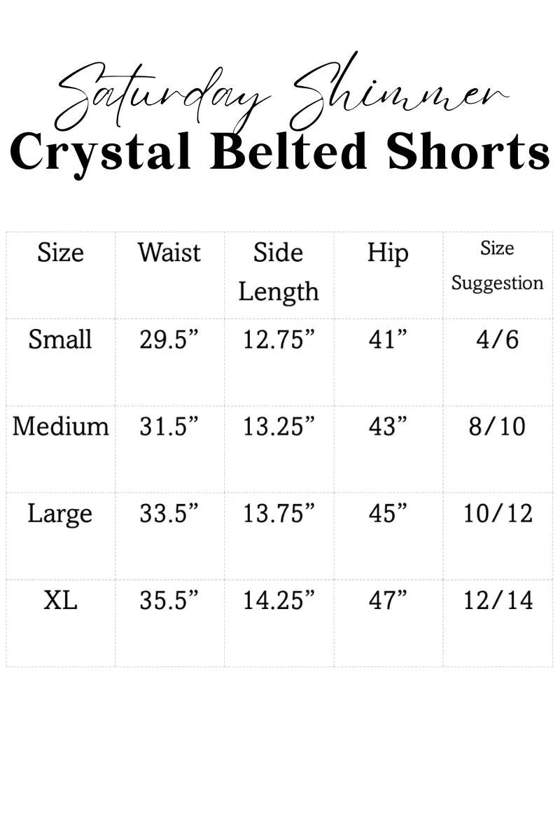 75% OFF DEAL DROP! Saturday Shimmer Orange Crystal Belted Shorts