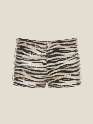 Adele Sequin Zebra Shorts