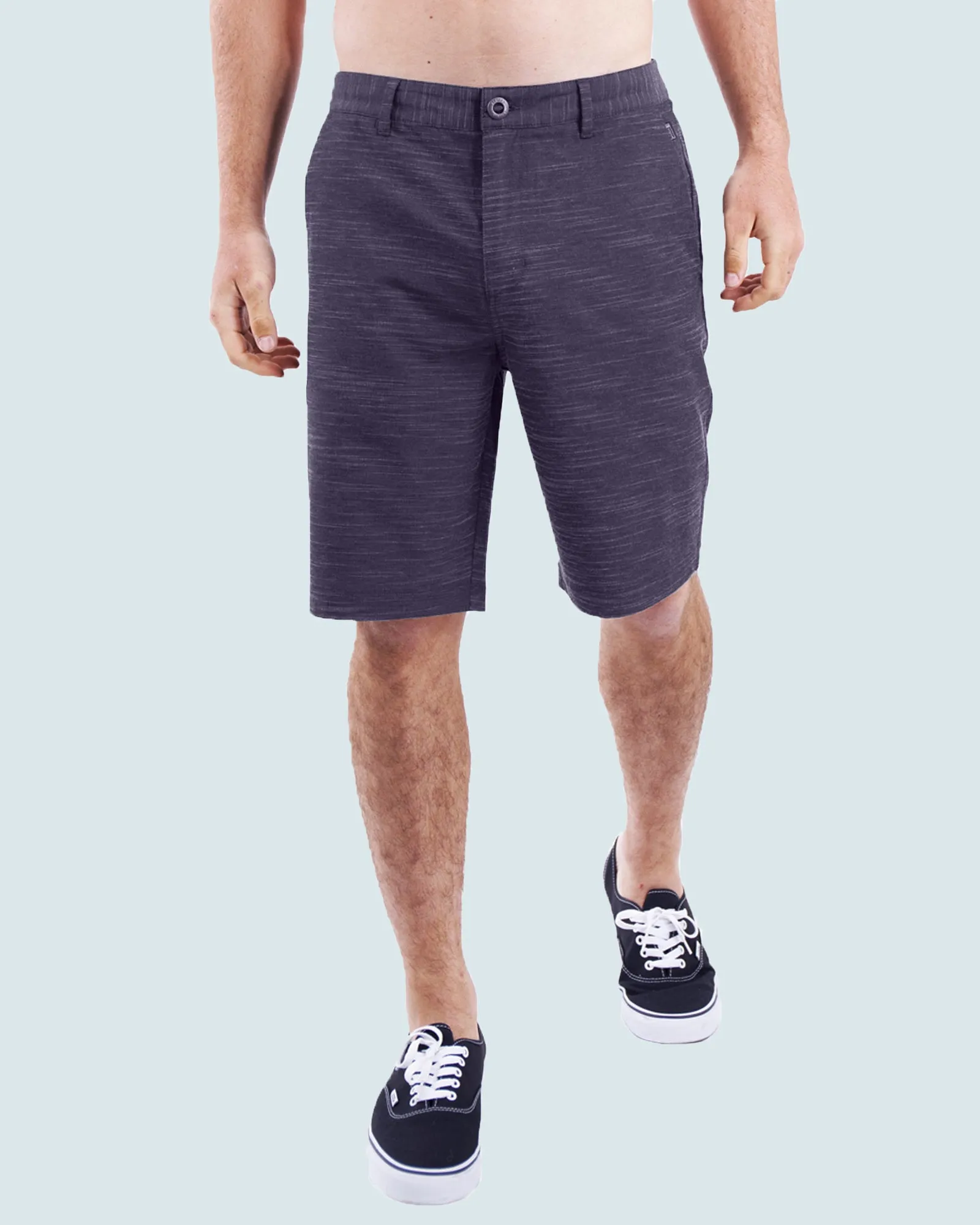 All In One Mens Hybrid Shorts - Slub Black