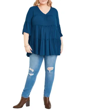 Allegra Plain Top | Azure Blue