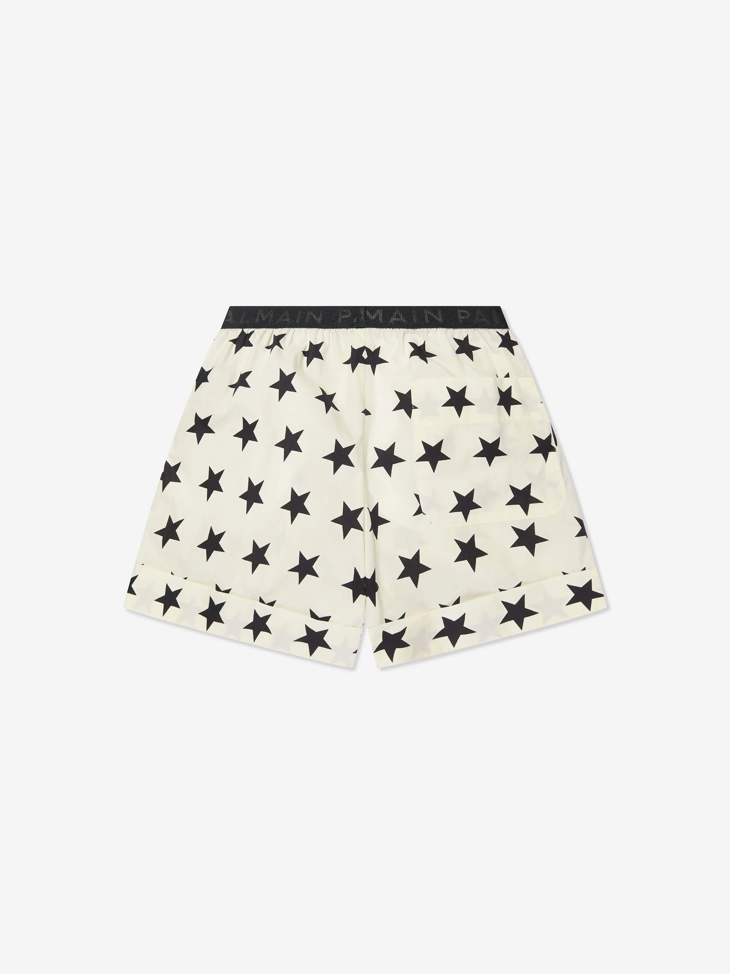 Balmain Girls Star Print Shorts in Ivory