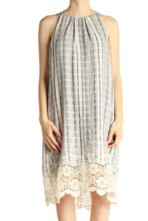 Beige Bohemian Shift Dress