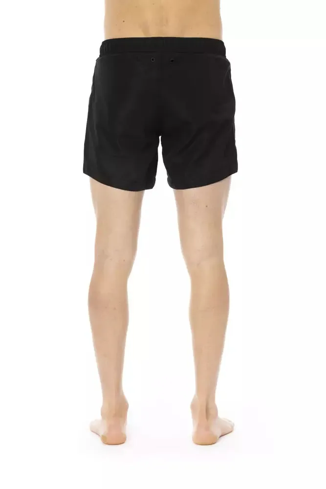 Bikkembergs Chic Black Swim Shorts with Signature Band