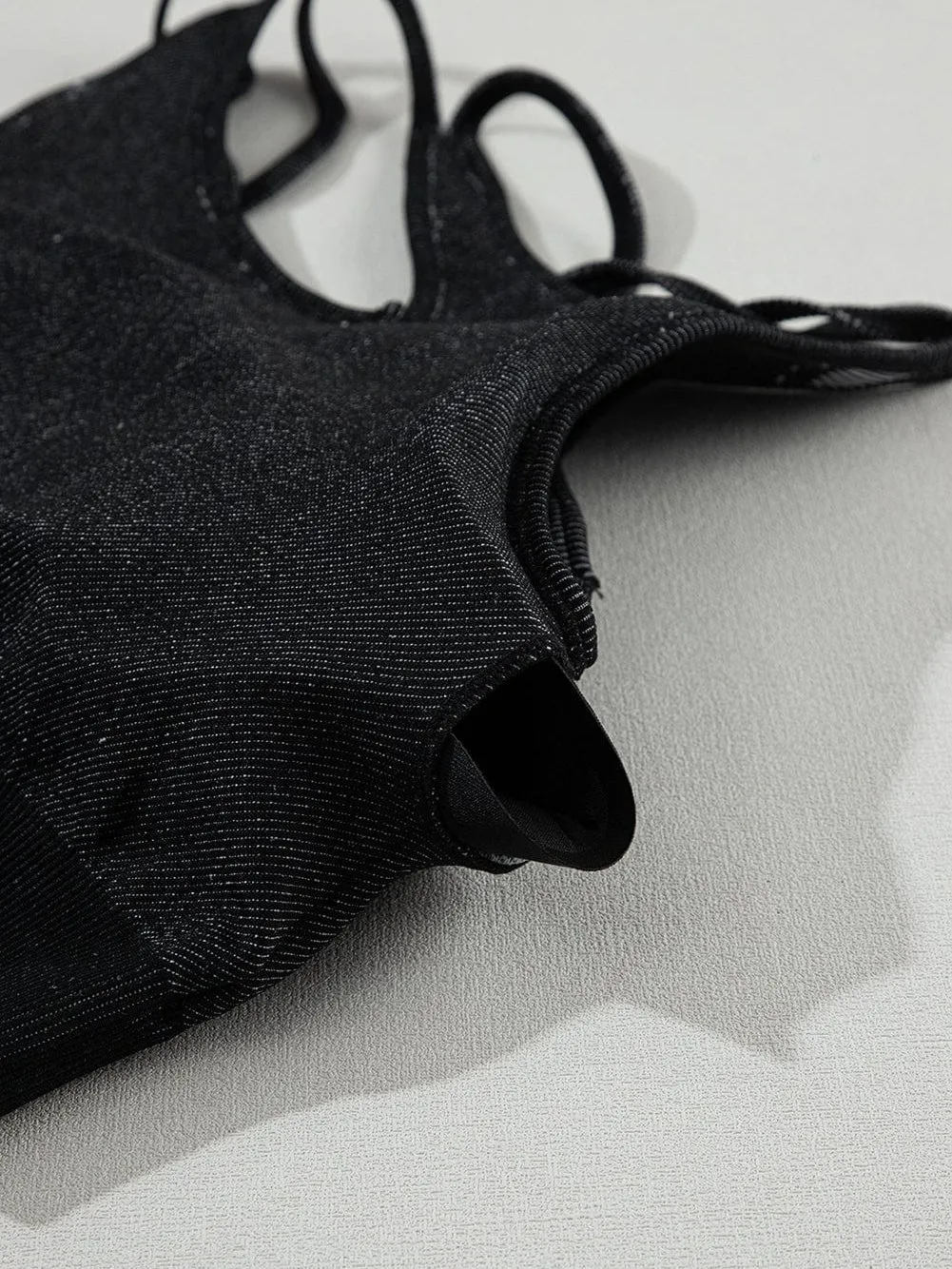 Black Cutout Seamless Athletic Bra and Shorts Set