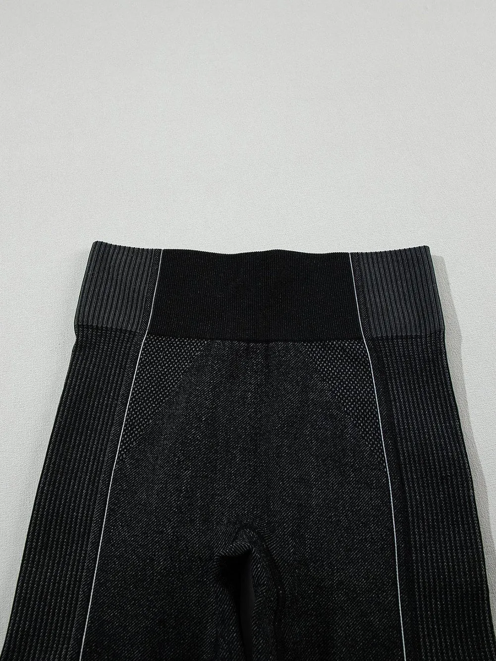 Black Cutout Seamless Athletic Bra and Shorts Set