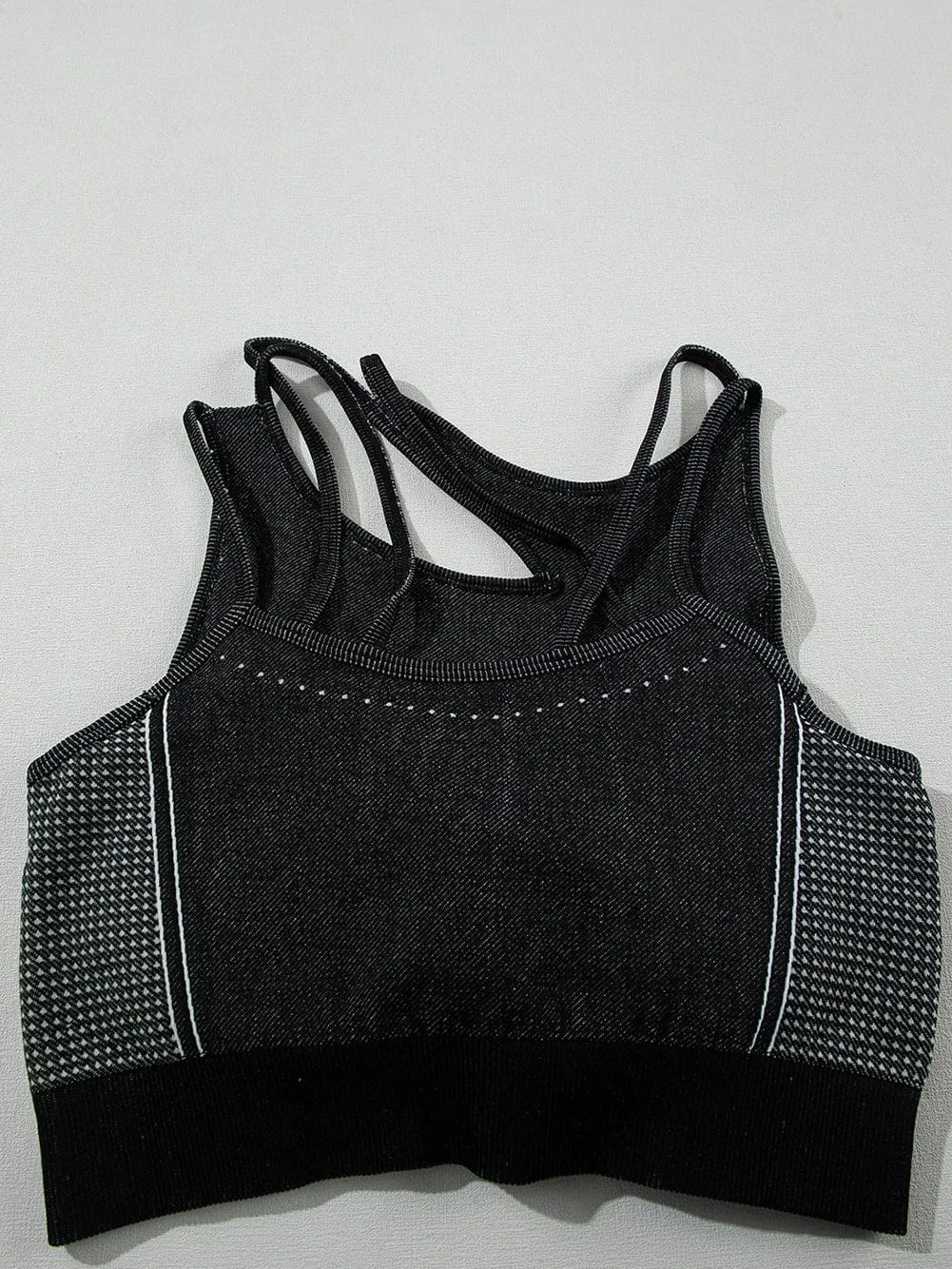 Black Cutout Seamless Athletic Bra and Shorts Set