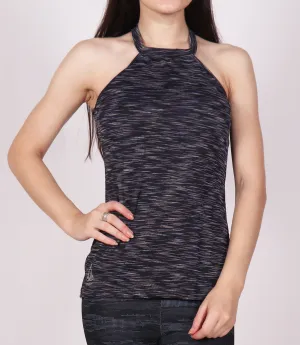 Black SpaceDyed Halter Tank Top