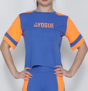Blue Orange Crop Top