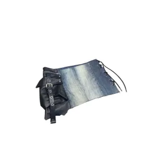 Blue White Wash Leather Hybrid Holster Mini (28 Waist)