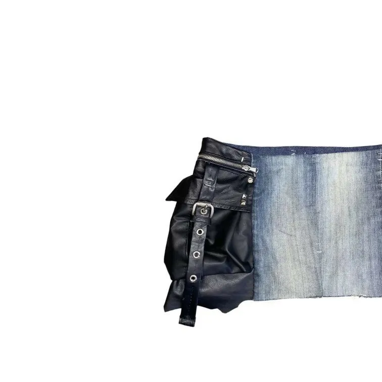 Blue White Wash Leather Hybrid Holster Mini (28 Waist)