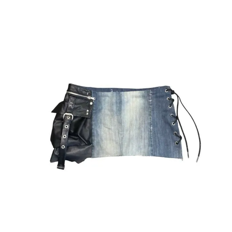 Blue White Wash Leather Hybrid Holster Mini (28 Waist)