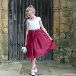 Bohemian Classic Dress - Wine Tea Length