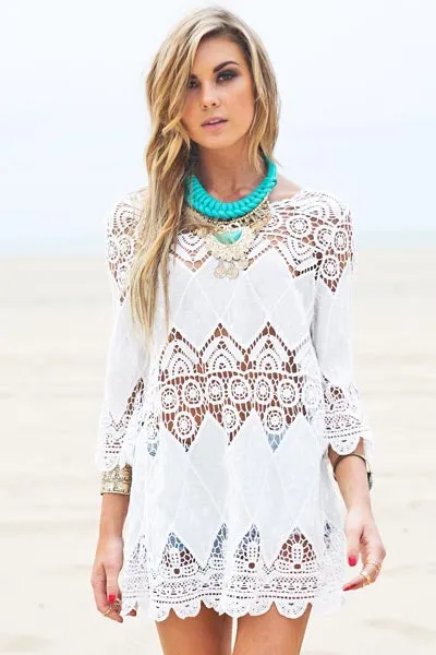 Bohemian Crochet Beach Tunic