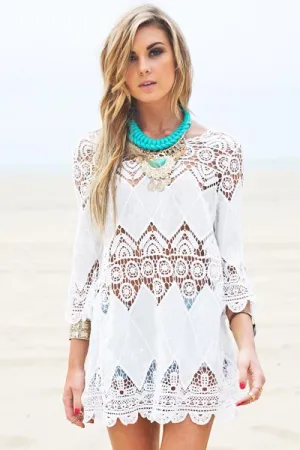Bohemian Crochet Beach Tunic