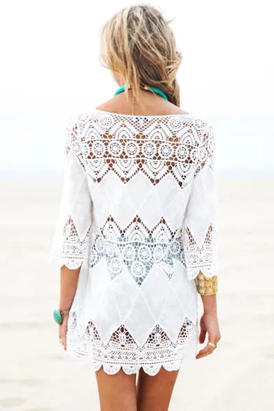 Bohemian Crochet Beach Tunic