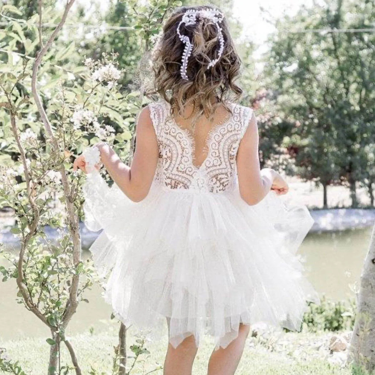Boho Dreams Dress - White Appliqué