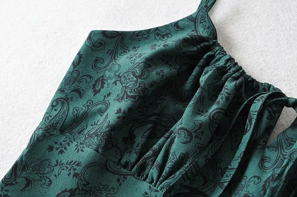 Boho Floral Print Sling Dress