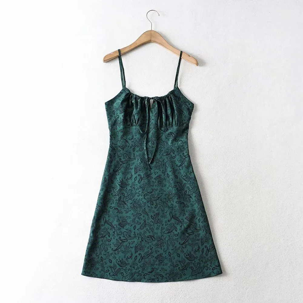 Boho Floral Print Sling Dress