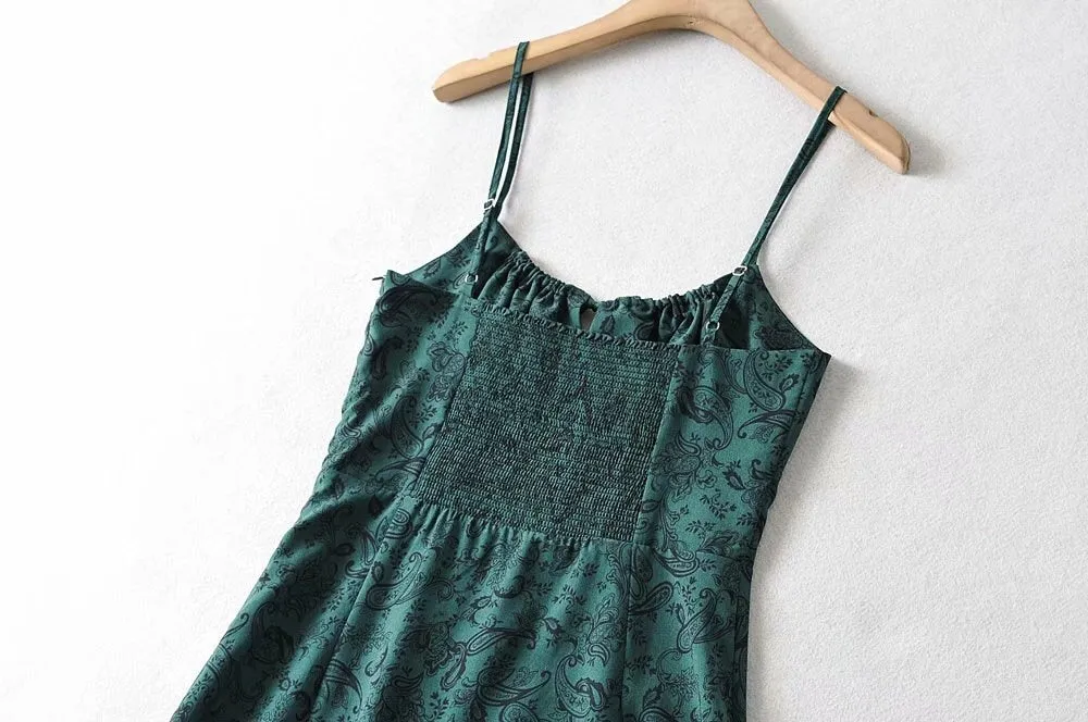 Boho Floral Print Sling Dress