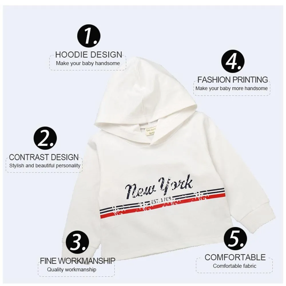 Boys Hooded Long Sleeve Letter Printed Tops Wholesale