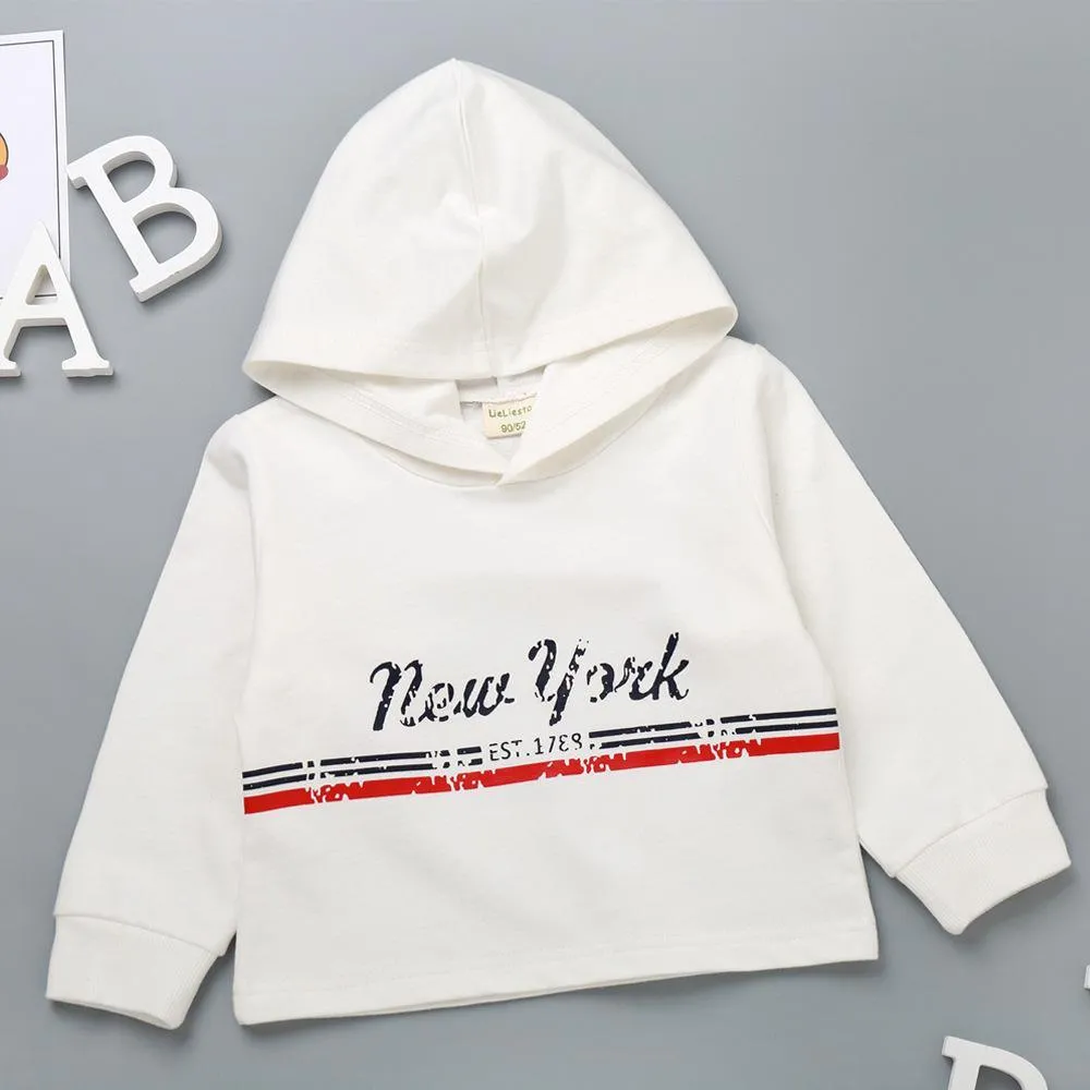 Boys Hooded Long Sleeve Letter Printed Tops Wholesale