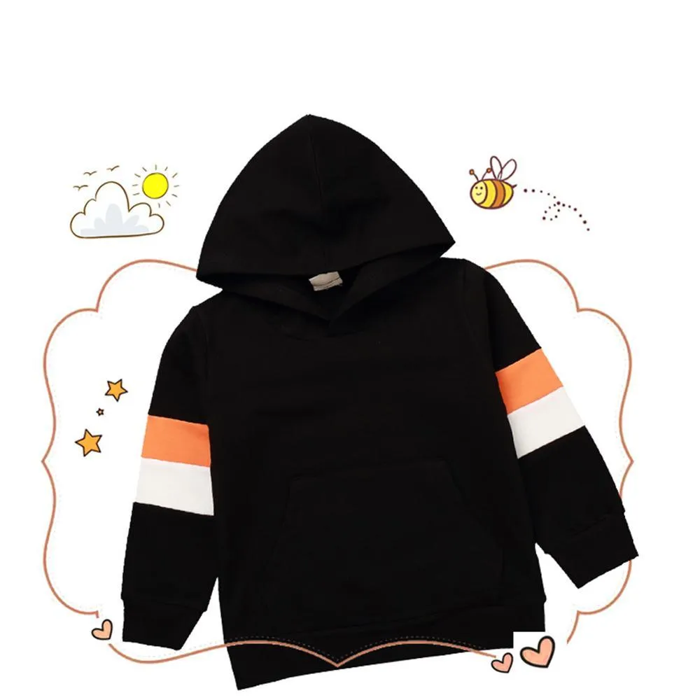 Boys Striped Long Sleeve Hooded Tops Wholesale