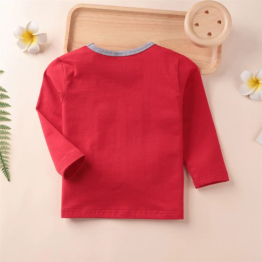 Boys Traffic Road Printed Long Sleeve Casual Tops
