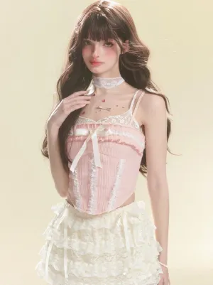 Camisole Tops Lace Frilled