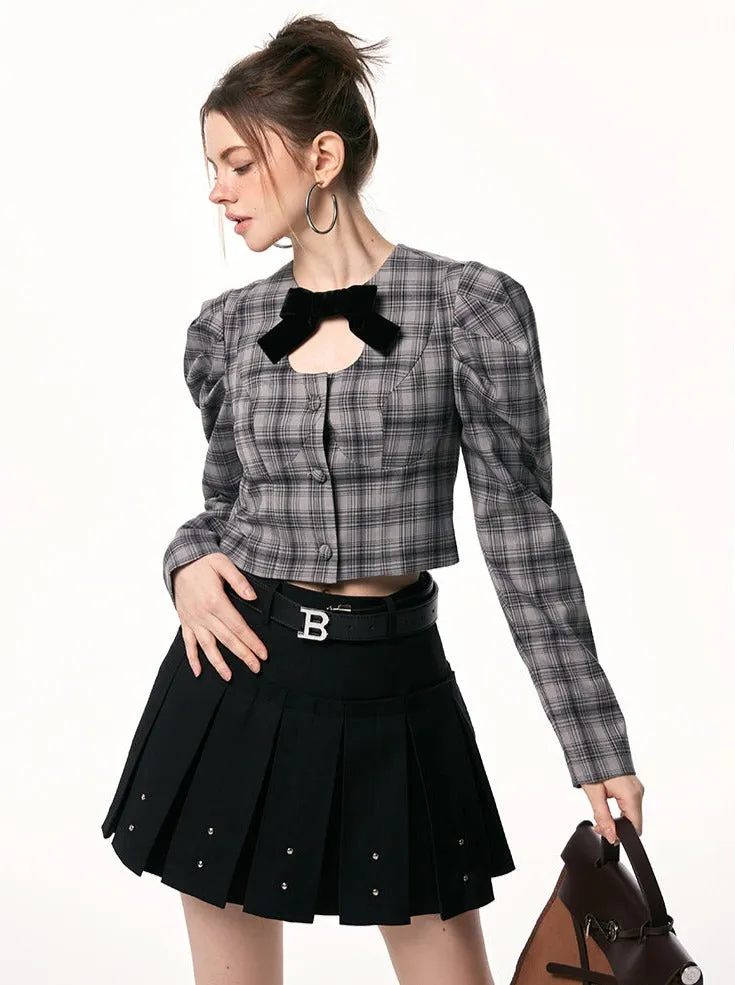 Check Dark Tops Short