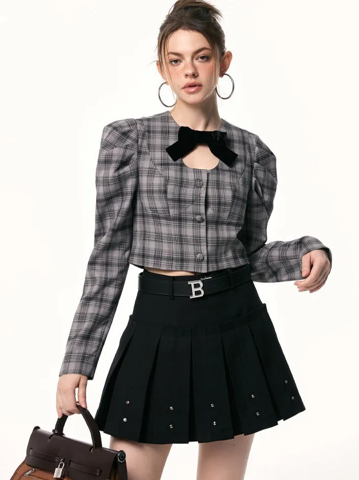 Check Dark Tops Short