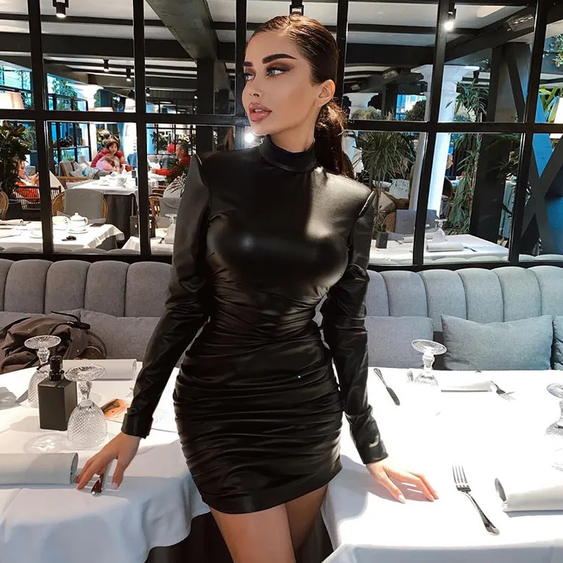 Chic and Sexy Ruched Long Sleeve Bodycon Dress