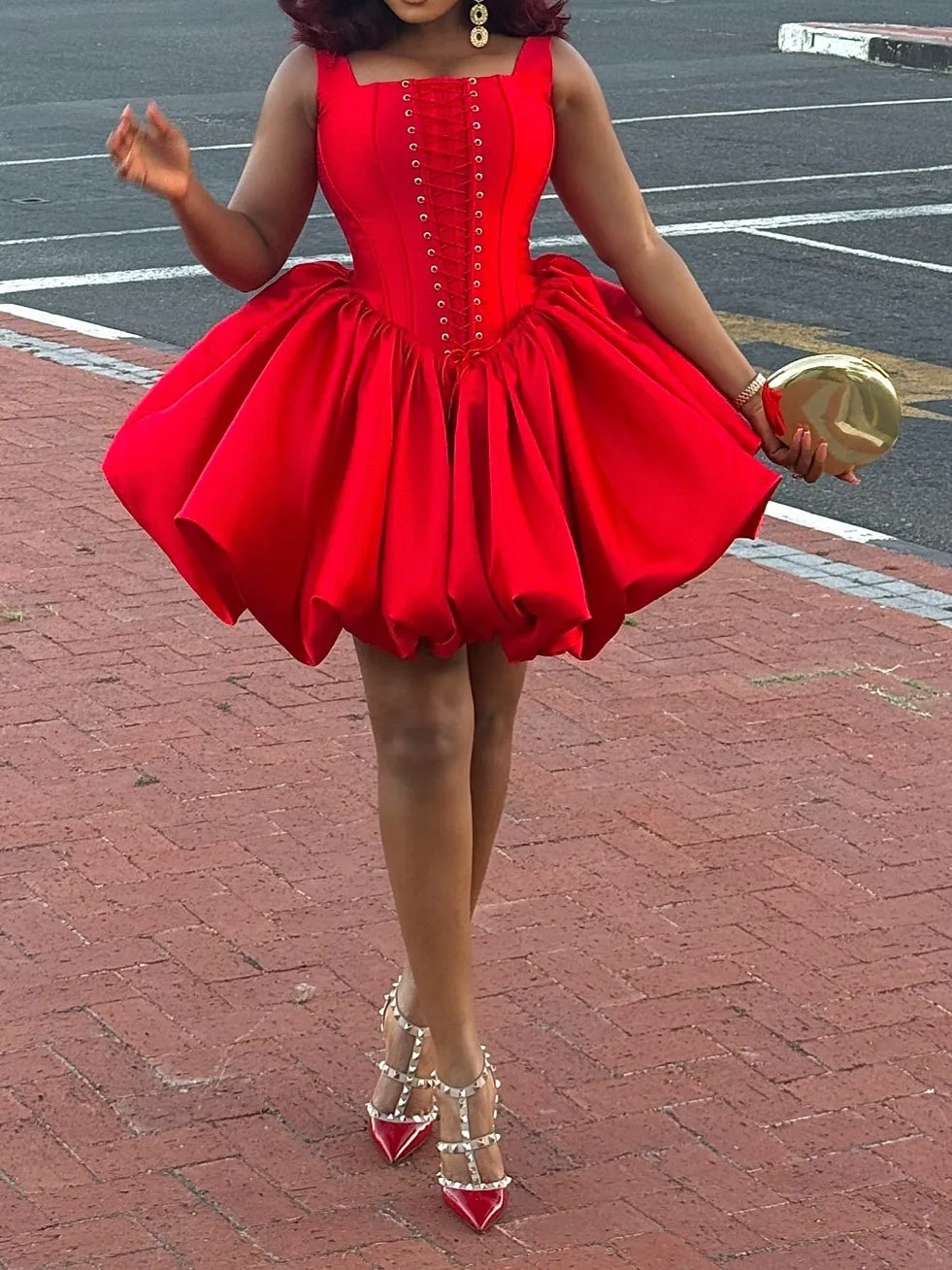 Chic Lace-Up Mini Dress