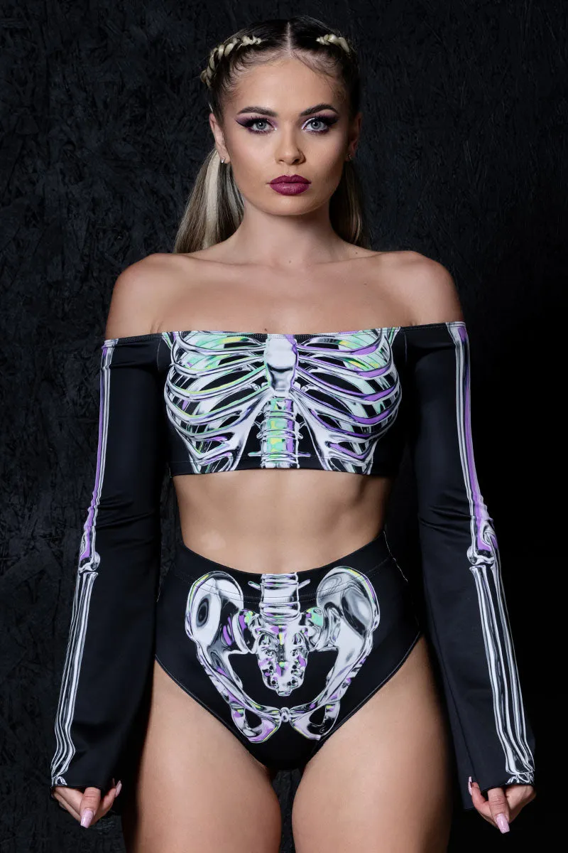 Chromatic Skeleton Booty Shorts