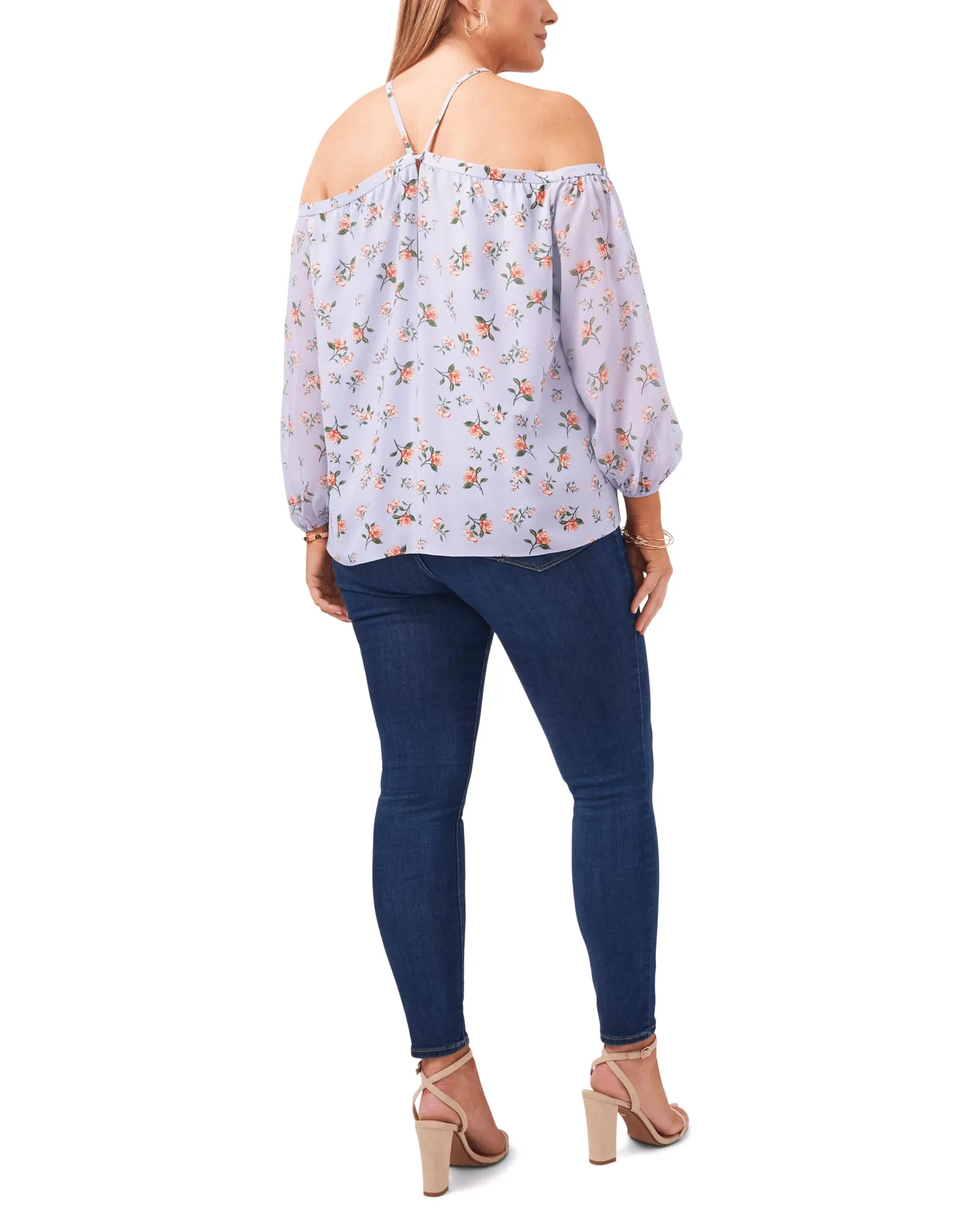 Clara Off The Shoulder Halter Top | FLRL TWLGHT SKY