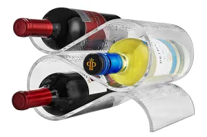 Clear Hammered Three Bottle Holder