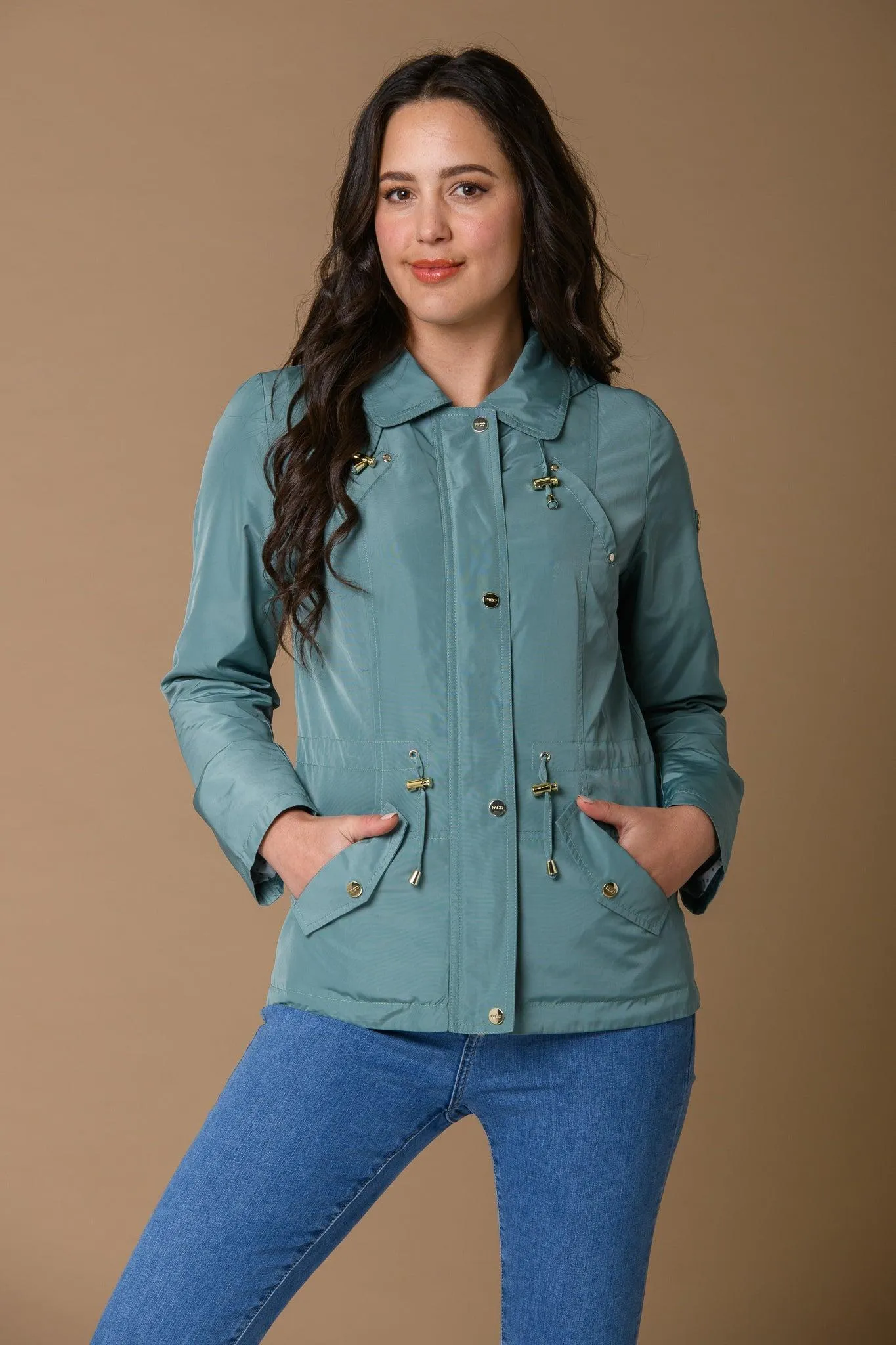 Coated Gold Trim Mac - Olive