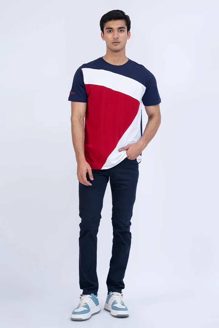 Color Block Relax Fit T-Shirt