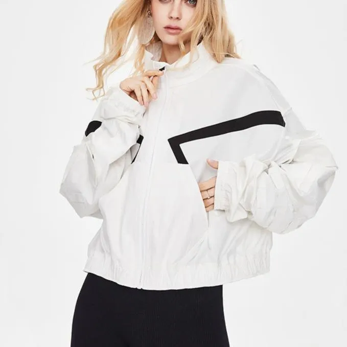 Color Blocking Elastic Pendulum Jacket