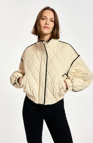 Cord Padded Cropped Bomber