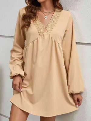 Delicate Chic Long Sleeve Lace Mini Dress