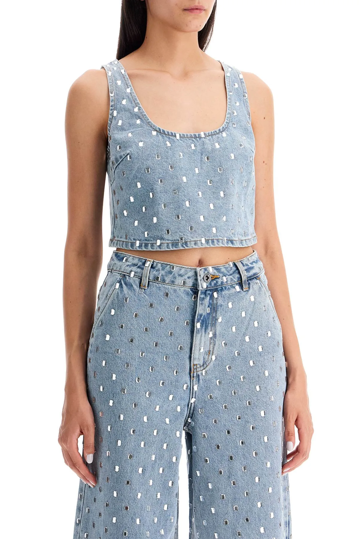 denim crop top for stylish