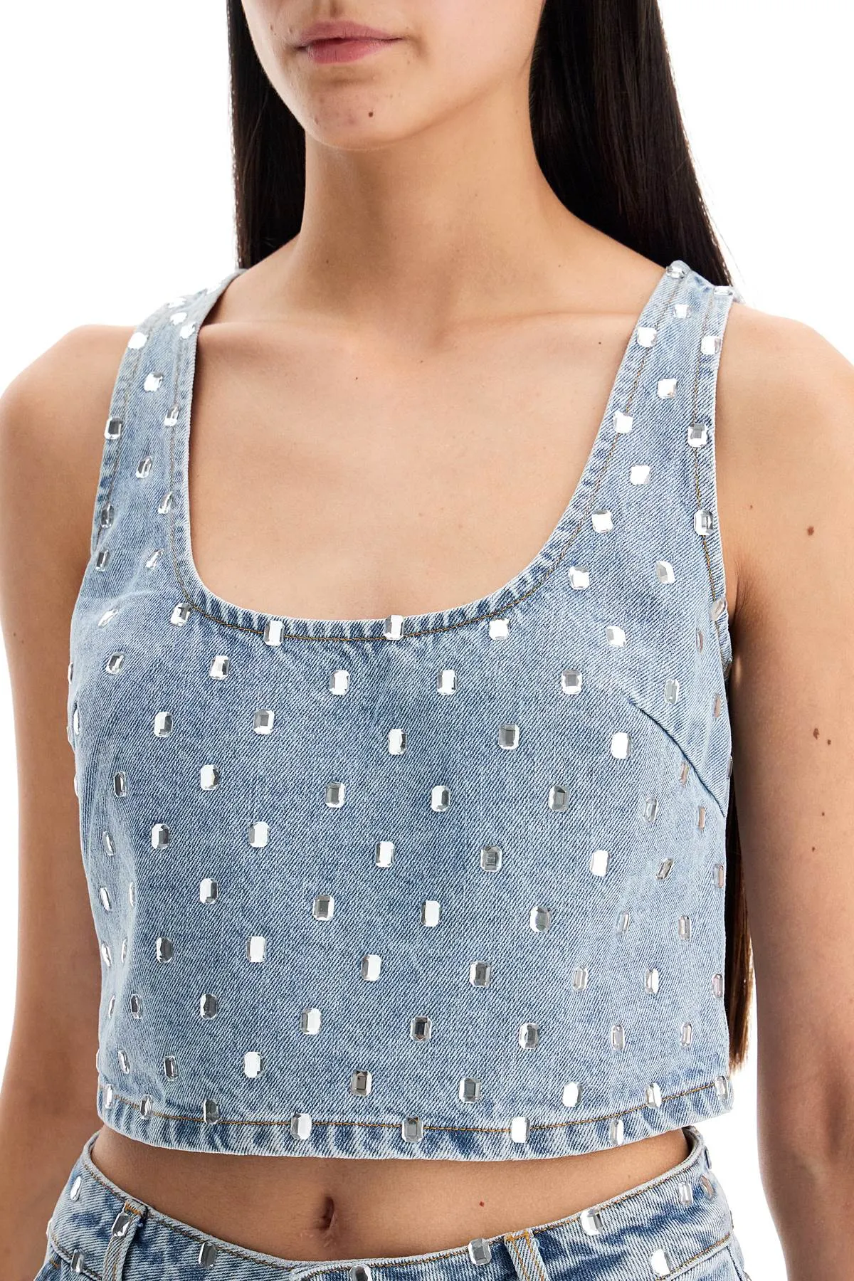denim crop top for stylish