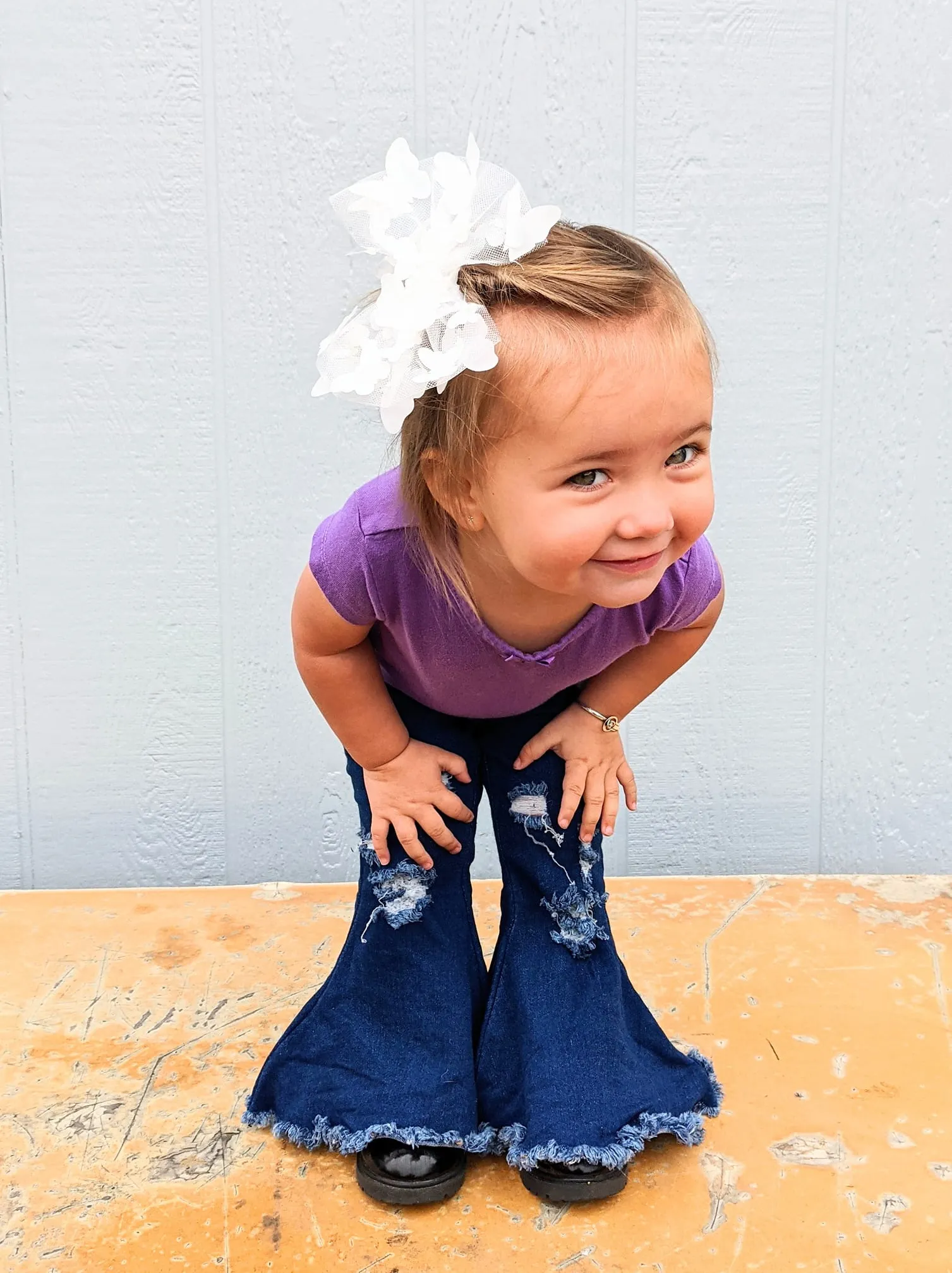 Distressed Jean Bell Bottoms