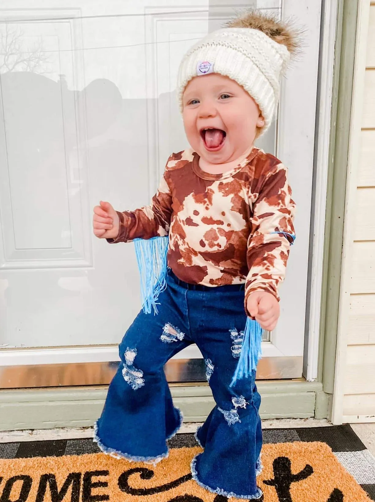 Distressed Jean Bell Bottoms