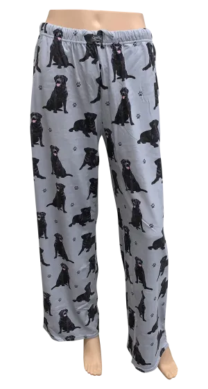 Dog Print Lounge Pants - Black Labrador