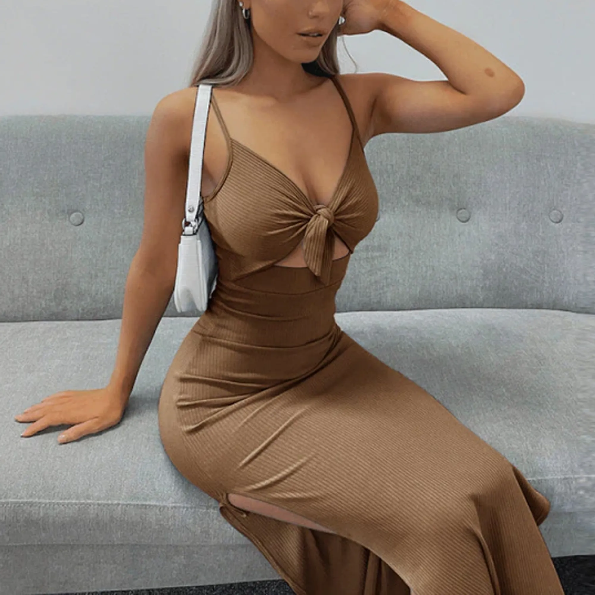 Elegant Fashion High Split Summer Dresses