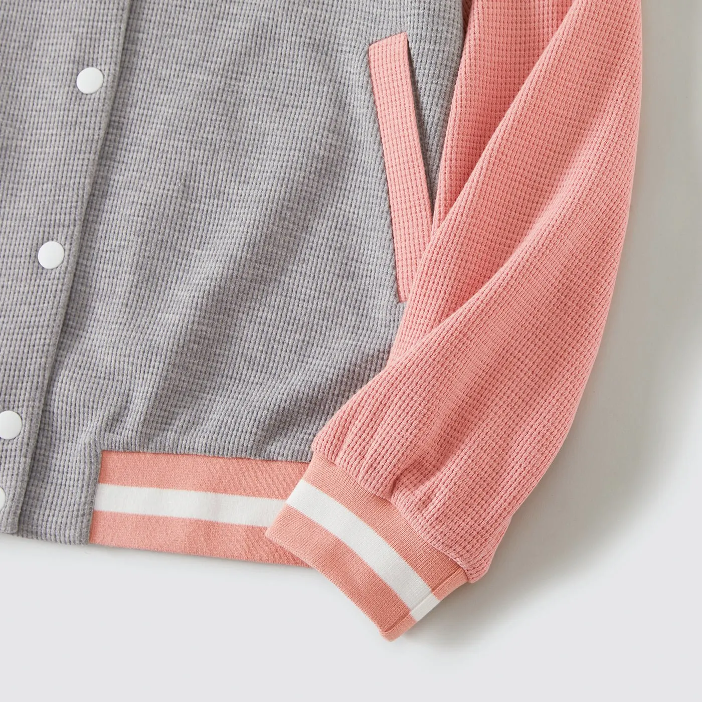 Family Matching Fleece Letter Embroidered Long-sleeve Outwear Tops