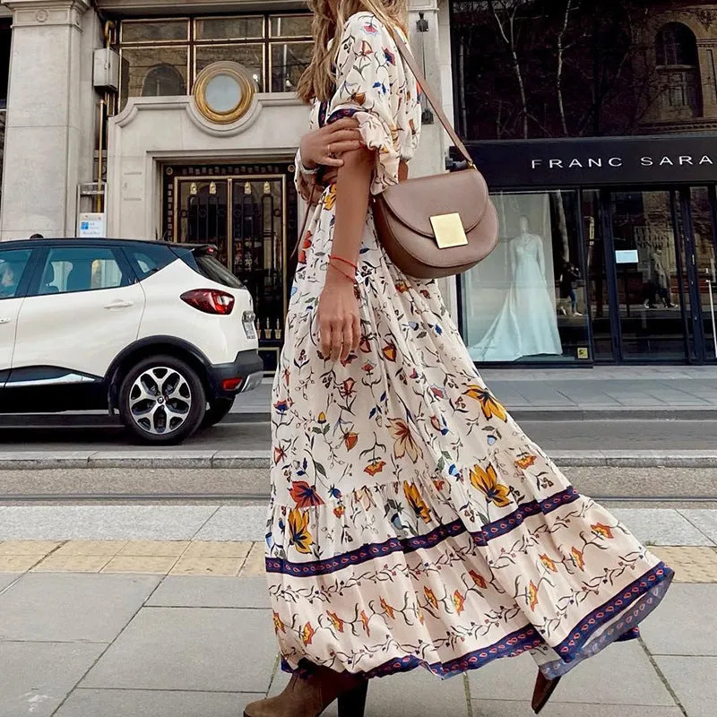 Fashion Essential Bohemian Print Maxi Dress